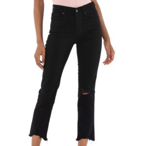 LEVI'S 724 High Rise Straight Crop Jean Black Denim 27